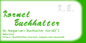 kornel buchhalter business card